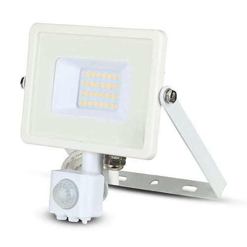 20W LED breedstraler met sensor - Samsung LED chip, wit, IP65, warm wit