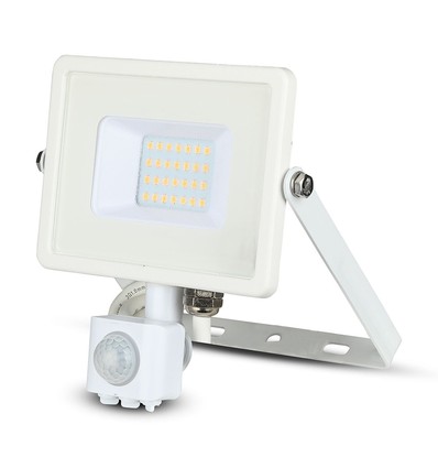 Projecteur LED 20W avec détecteur - Samsung LED chip, blanc, IP65, blanc chaud