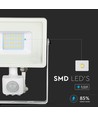 20W LED breedstraler met sensor - Samsung LED chip, wit, IP65, warm wit
