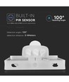 20W LED strålkastare med sensor - Samsung LED chip, vit, IP65, varmvit