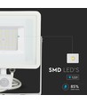 50W LED breedstraler met sensor - IP65, 4000lm, warm wit, PIR bewegingssensor, witte rand