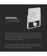 Projecteur LED 50W avec détecteur - IP65, 4000lm, blanc chaud, détecteur de mouvement PIR, bord blanc