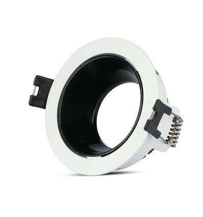 Spot encastrable GU10 - Rond, blanc/noir, aluminium, Ø7,9 cm, perçage : Ø7,2 cm, sans source lumineuse