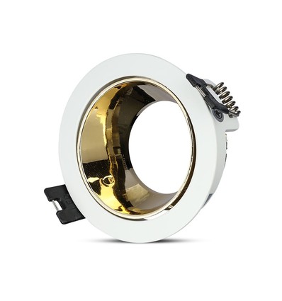 Spot encastrable GU10 - Rond, blanc/or, aluminium, IP20, Perçage : Ø7,2 cm, Dimensions : Ø7,9 cm, sans source lumineuse