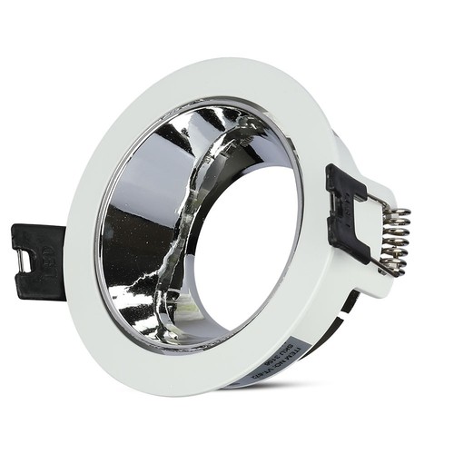Spot encastrable GU10 - Rond, blanc/chrome, aluminium, trou : Ø7,2 cm, IP20 intérieur