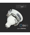 GU10 innfellingsspot - Rund, hvit/krom, aluminium, hull: Ø7,2 cm, IP20 innendørs