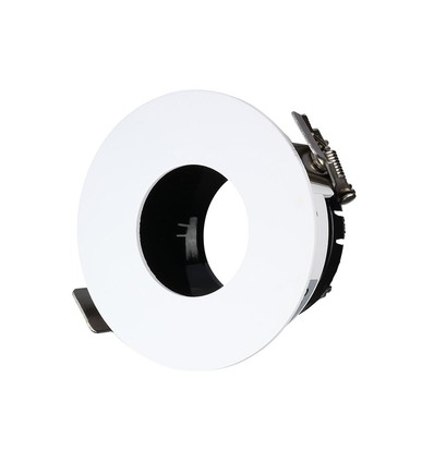 Spot encastrable GU10 - Rond, blanc/noir, aluminium, trou : Ø7,5 cm, dim : Ø8 cm