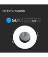 GU10 innfellingsspot - Rund, hvit/sort, aluminium, hull: Ø7,5 cm, mål: Ø8 cm