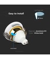 GU10 innfellingsspot - Rund, hvit/gull, aluminium, hull: Ø7,5 cm, mål: Ø8,3 cm
