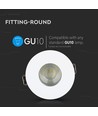 GU10 inbouwspot - Wit/chroom, aluminium, Gat: Ø7,5 cm, Afm: Ø8 cm