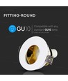 Spot encastrable GU10 - Rond, blanc/or, aluminium, IP20, trou : Ø7,5 cm, dim : Ø8 cm