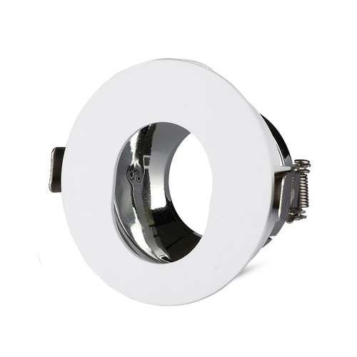 Spot encastrable GU10 - Rond, blanc/chrome, IP20, Trou : Ø7,5 cm, Dim : Ø8 cm