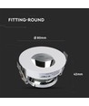 GU10 innfellingsspot - Rund, hvit/krom, IP20, Hull: Ø7,5 cm, Mål: Ø8 cm