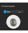 Spot encastrable GU10 - Rond, blanc/chrome, IP20, Trou : Ø7,5 cm, Dim : Ø8 cm