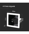 Spot encastrable GU10 - Carré, blanc/noir, trou : 80x80 mm, 3 ans de garantie, sans source lumineuse