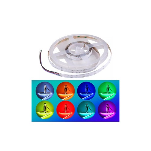 5m 24W/m RGB+WW COB-LED strip - 24V DC, IP20, 840 LED per meter, COB LED