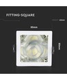 GU10 innfellingsspot, kvadratisk - Hvit/krom, aluminium, hull: 80x80 mm, uten lyskilde