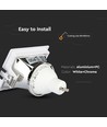 Spot encastrable GU10, carré - Blanc/chrome, aluminium, perçage : 80x80 mm, sans source lumineuse