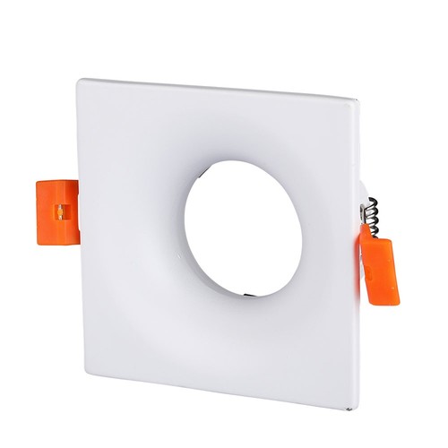 Spot encastrable GU10 carré blanc - 85 x 85 mm, IP20, aluminium, sans source lumineuse