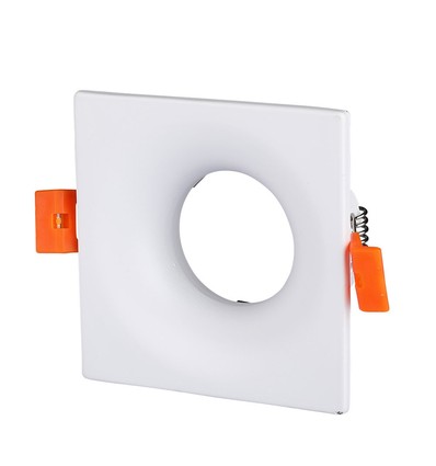 Hvit kvadratisk GU10 innfellingsspot - 85 x 85 mm, IP20, aluminium, uten lyskilde