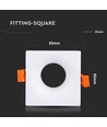 Spot encastrable GU10 carré blanc - 85 x 85 mm, IP20, aluminium, sans source lumineuse