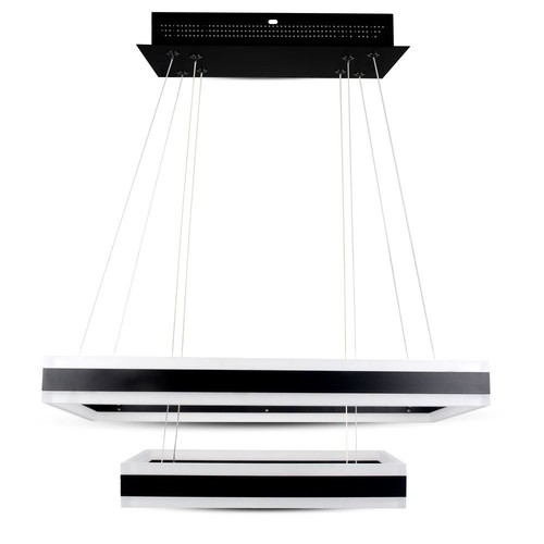 Lustre Soft Light 115W, dimmable - 6300lm, 3000K, noir, 360 degrés, hauteur 120cm