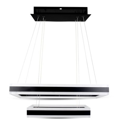 115W Soft Light kroonluchter, dimbaar - 6300lm, 3000K, zwart, 360 graden, hoogte 120cm