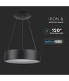 Suspension LED 20W, Ø45cm, noir - Dimmable, 3000K, câble 120cm, blanc chaud