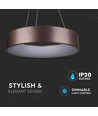 20W LED pendel, Ø45cm - Kaffebrun, 3000K, dæmpbar, 1,2m wireophæng