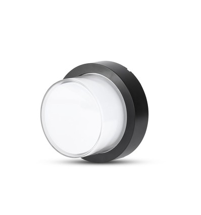 12W rund LED vegglampe - IP65, sort, 3000K, inkl. lyskilde