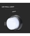 12W rund LED vegglampe - IP65, sort, 3000K, inkl. lyskilde