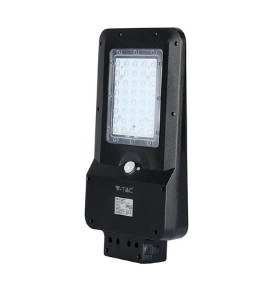15W LED solar straatverlichting - 1600lm, IP65, zwart, bewegingssensor, 7.4V lithium batterij