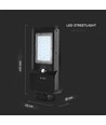 15W LED solcells-gatubelysning - 1600lm, IP65, svart, rörelsesensor, 7.4V lithium batteri