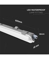 120cm 18W vandtæt komplet LED armatur - 1700lm, IP65, 120 grader
