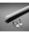 2m vit hörnprofil i aluminium - Inkl. mjölkvitt cover, 19x19mm, för LED strips
