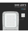 Lampadaire LED 120W - 130lm/W, IP65, puce LED Samsung, Driver Inventronics, gris