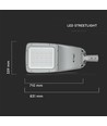 160W LED gatubelysning, Samsung LED chip - 130lm/W, 4000K, Type III-M lins, Inventronics driver, IP65 utomhus
