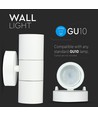 GU10 Wandlamp - 2-weg, Roestvrij Stalen Behuizing, IP44, Mat Wit