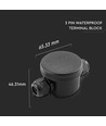 Vanntett 2-veis koblingsboks - IP66, sort, 24A, UV-resistent, 450V, til lyskastere