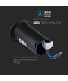 1W LED Inbouwspot Grondlamp (12V) 6500K-Zwart, IP67
