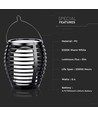 Zonnecel luxe tuinlamp 4-in-1 - Zwart, vlam effect, 65 cm hoog