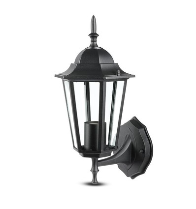 E27 Vegglampe - IP44 utendørs, sort, uten lyskilde