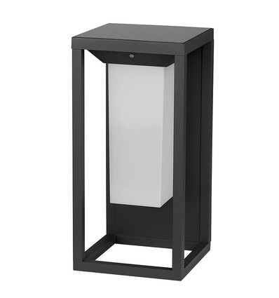 2W LED solar wandlamp met sensor, Samsung LED chip - IP65, 3000K, grijs, 220lm, buiten