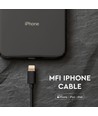 1,5m sort MFi Lightning kabel - 2A, Apple sertifisert, holdbart design