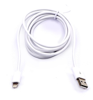 Câble MFI Lightning vers USB 1,5m, 2.4A - Blanc, certifié Apple, flexible et durable