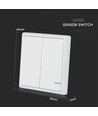 2-knops draadloze schakelaar, 1-wegs - IP54, wit, 86x86mm, batterijgevoed, bereik tot 600m