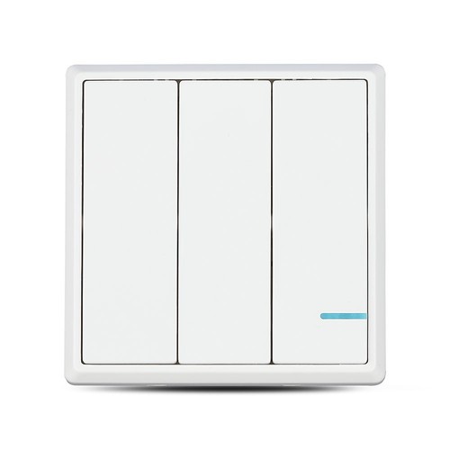 Interrupteur intelligent sans fil 3 touches, 1 voie - IP54, blanc, à piles, portée jusqu'à 600m