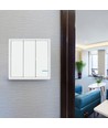Interrupteur intelligent sans fil 3 touches, 1 voie - IP54, blanc, à piles, portée jusqu'à 600m