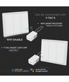 Interrupteur intelligent sans fil 3 touches, 1 voie - IP54, blanc, à piles, portée jusqu'à 600m