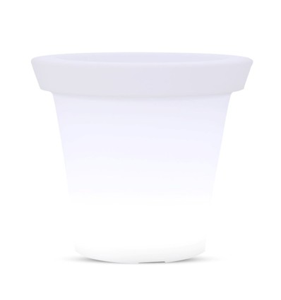 Pot de fleurs LED 36cm avec RGBW - Ø35,5 x 32,5 cm, rechargeable, avec télécommande, corps blanc